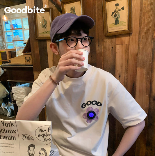 GOODBITE Dynamic Floral Emoticons Display T-shirt