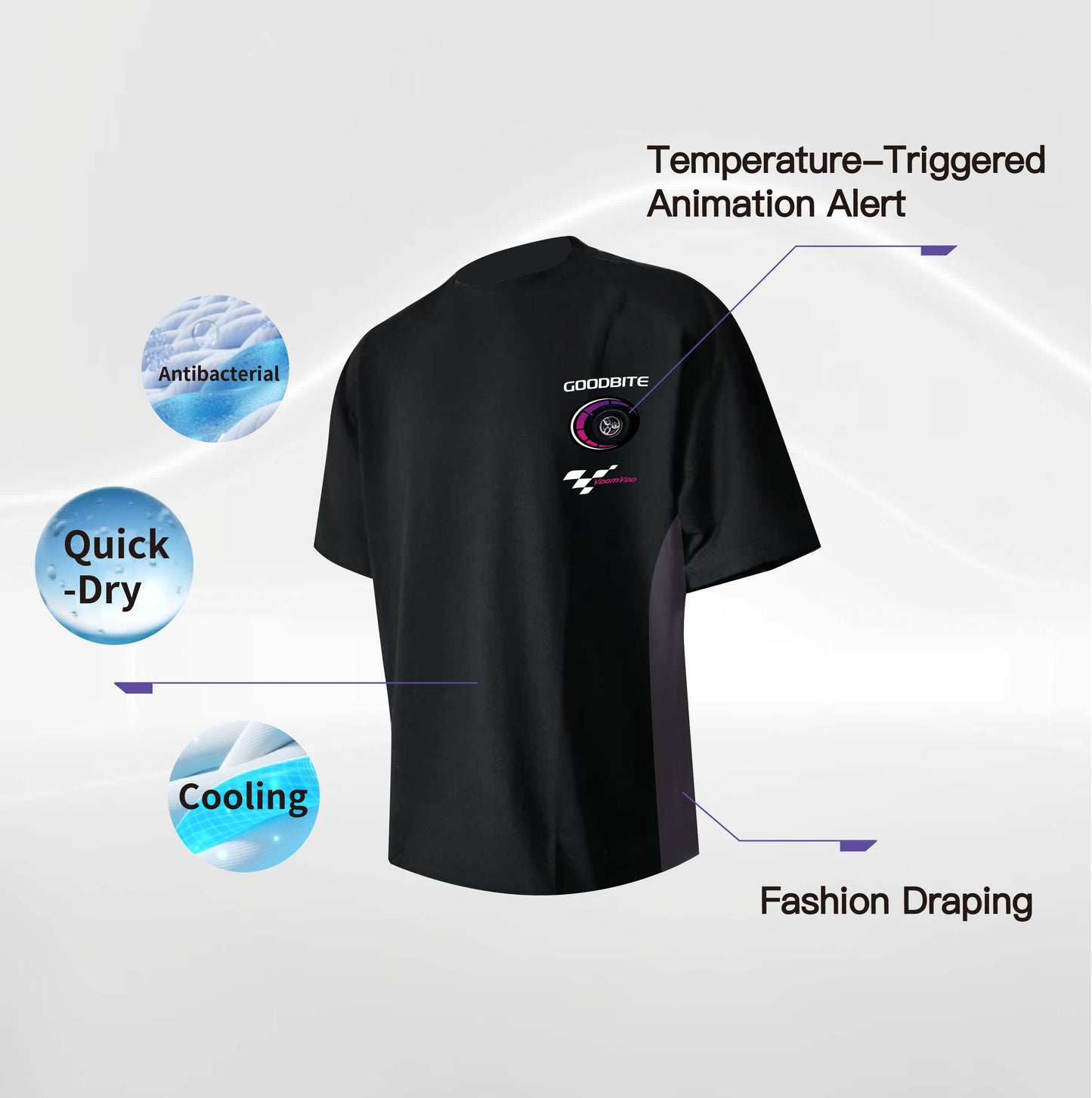GOODBITE Dynamic Racing Emoticons Display T-shirt