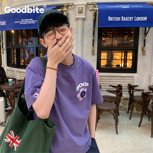 GOODBITE Dynamic Floral Emoticons Display T-shirt