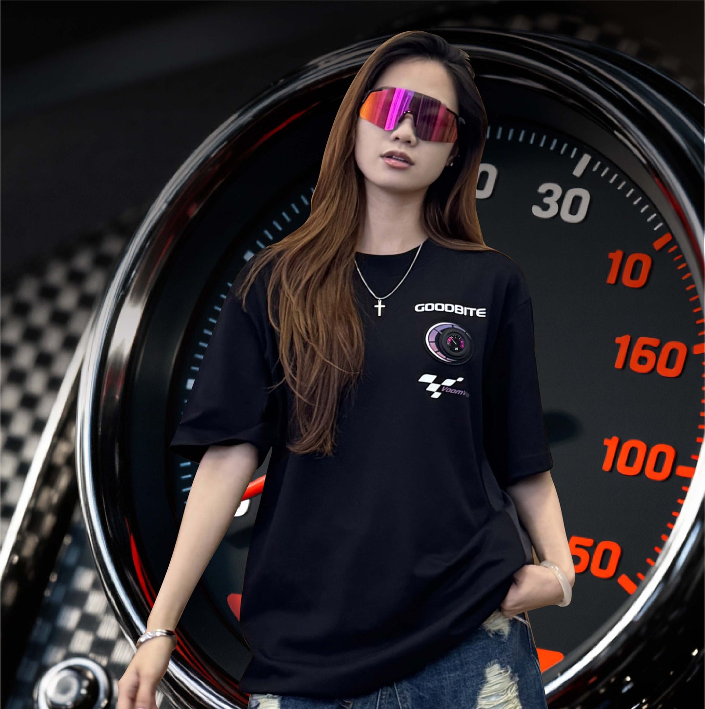 GOODBITE Dynamic Racing Emoticons Display T-shirt