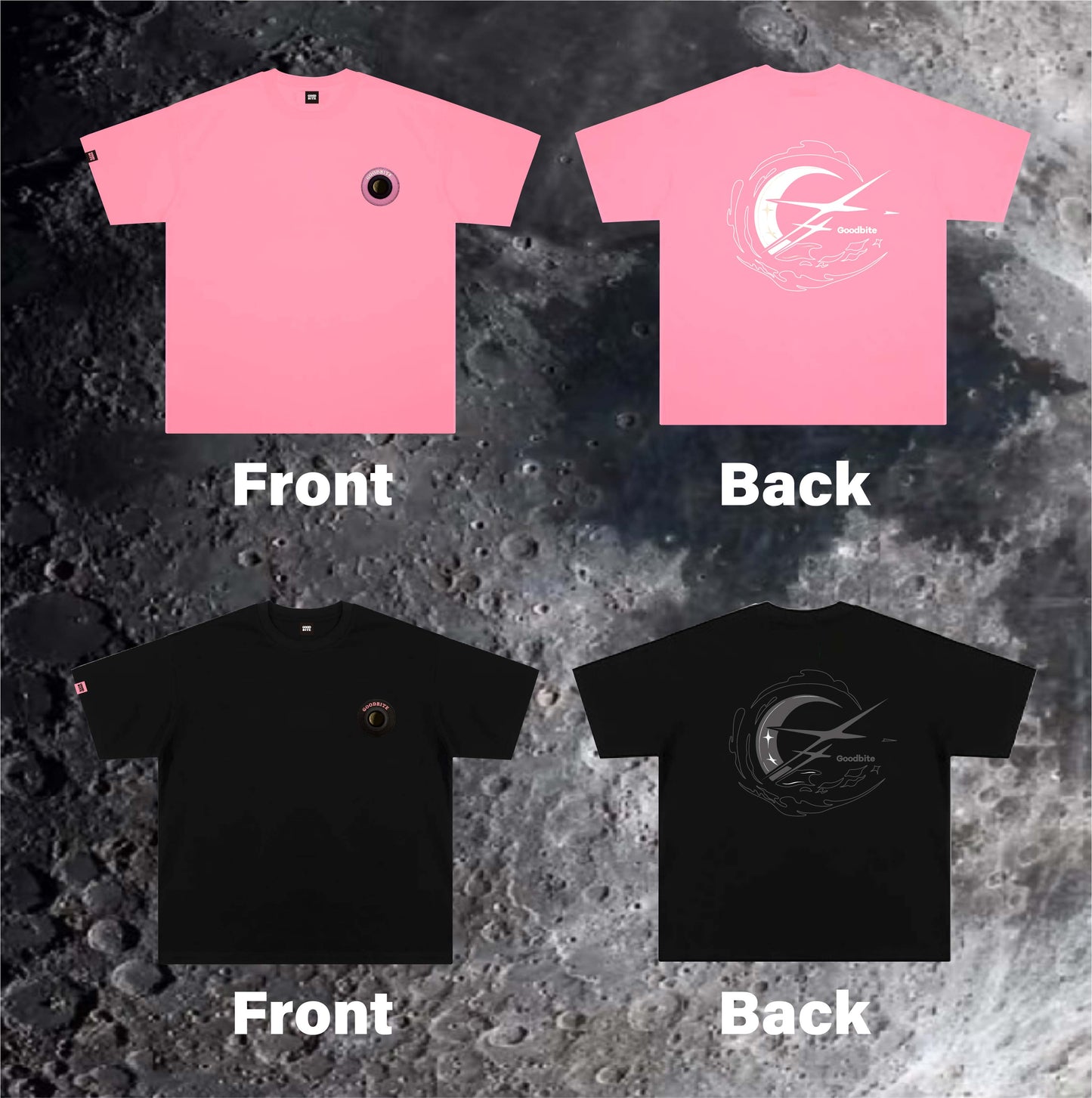 GOODBITE Dynamic Full Moon Emoticons Display T-shirt