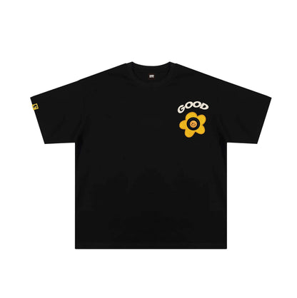 GOODBITE Dynamic Floral Emoticons Display T-shirt