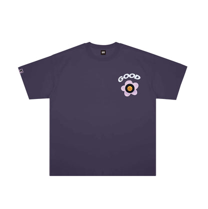 GOODBITE Dynamic Floral Emoticons Display T-shirt