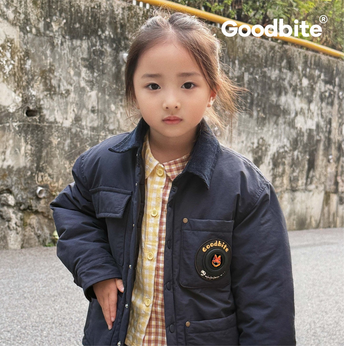 GOODBITE Dinosaur Forest Animated Emoji Display Padded Jacket for kids