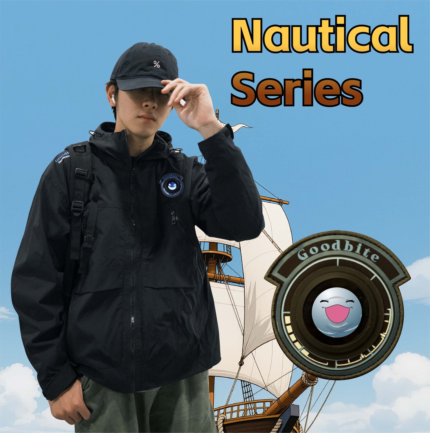 GOODBITE Nautical Series Waterproof Woven Windbreaker with Display Screen