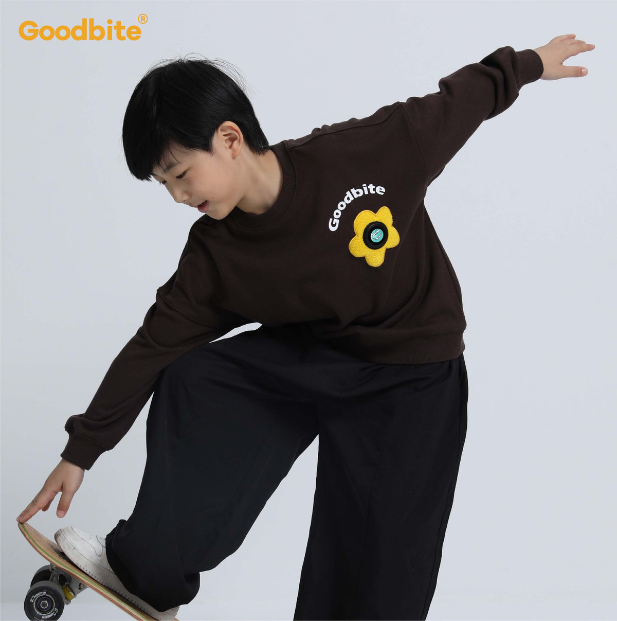 Goodbite Kids' Crewneck Sweatshirt with Animated Emojis，Free Shipping