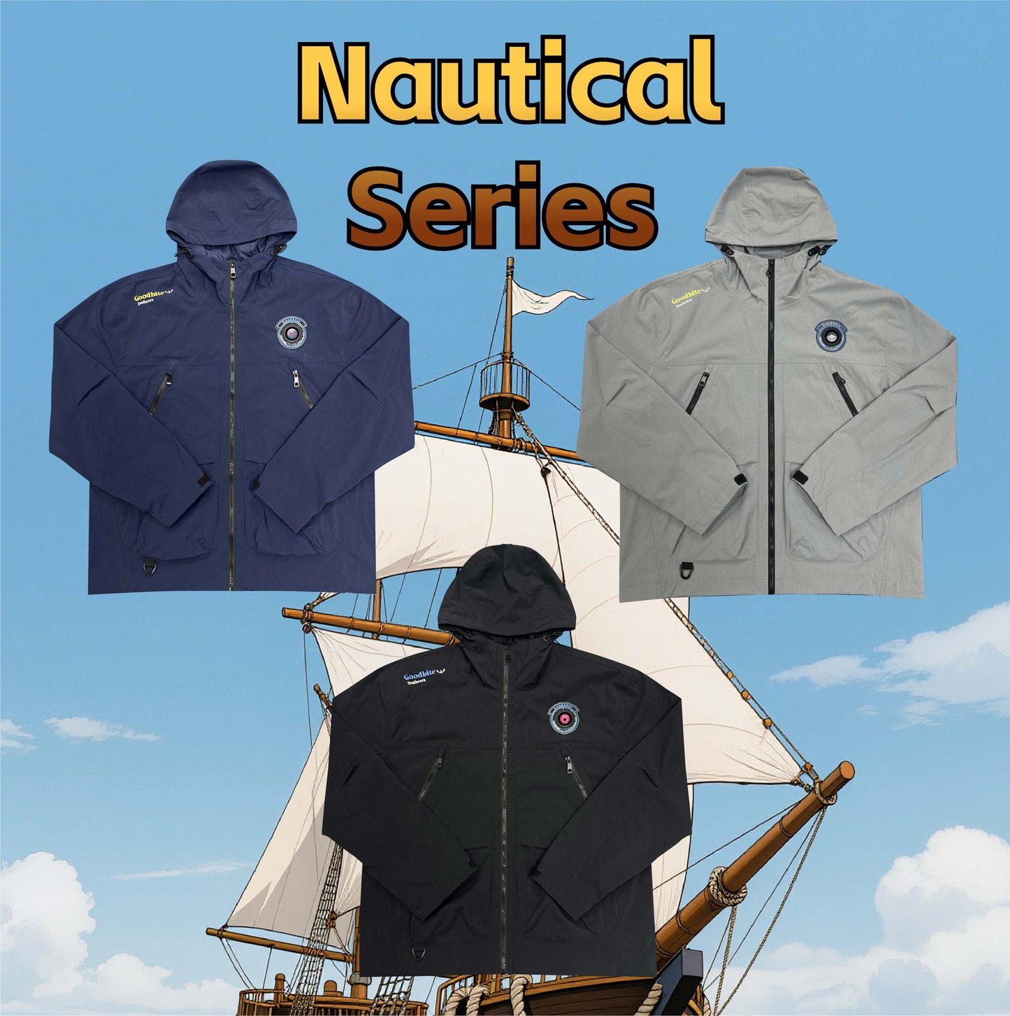 GOODBITE Nautical Series Waterproof Woven Windbreaker with Display Screen