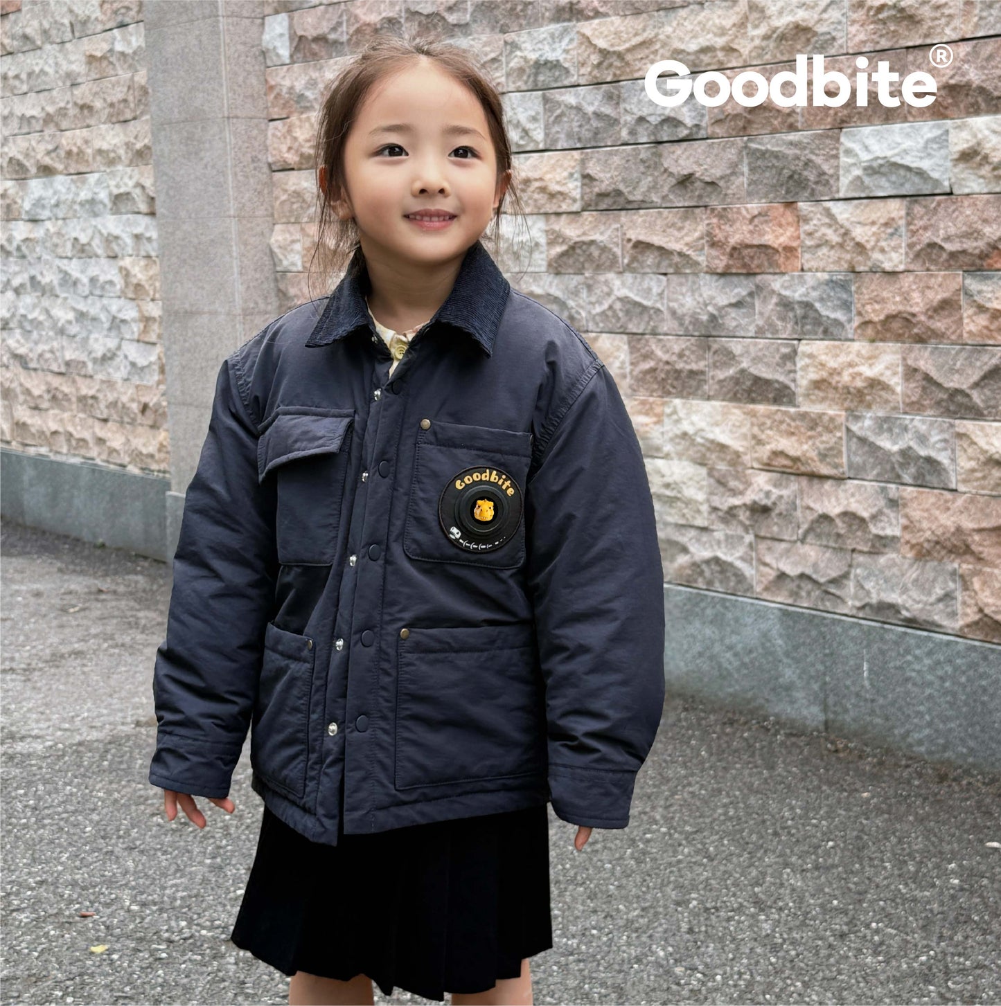 GOODBITE Dinosaur Forest Animated Emoji Display Padded Jacket for kids