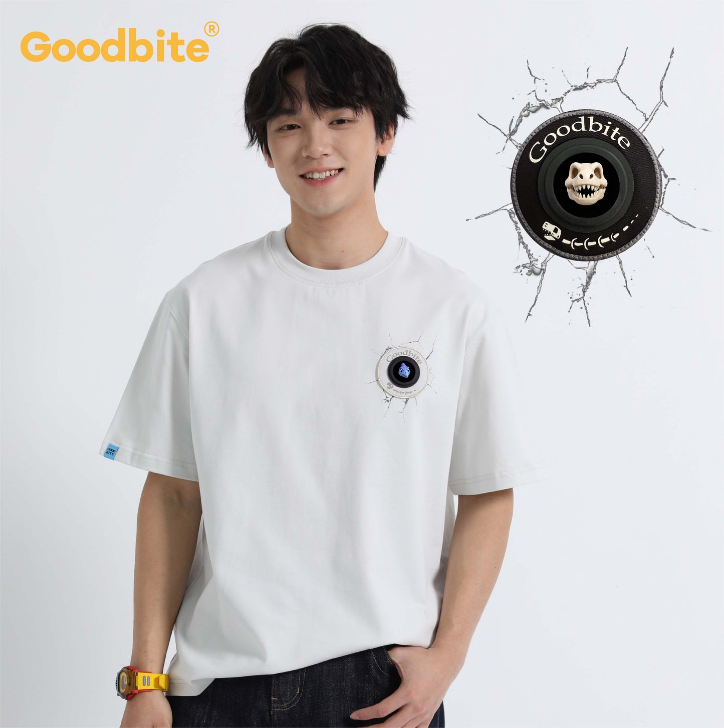 Goodbite Dinosaur Forest Animated Emoji Display T-shirt