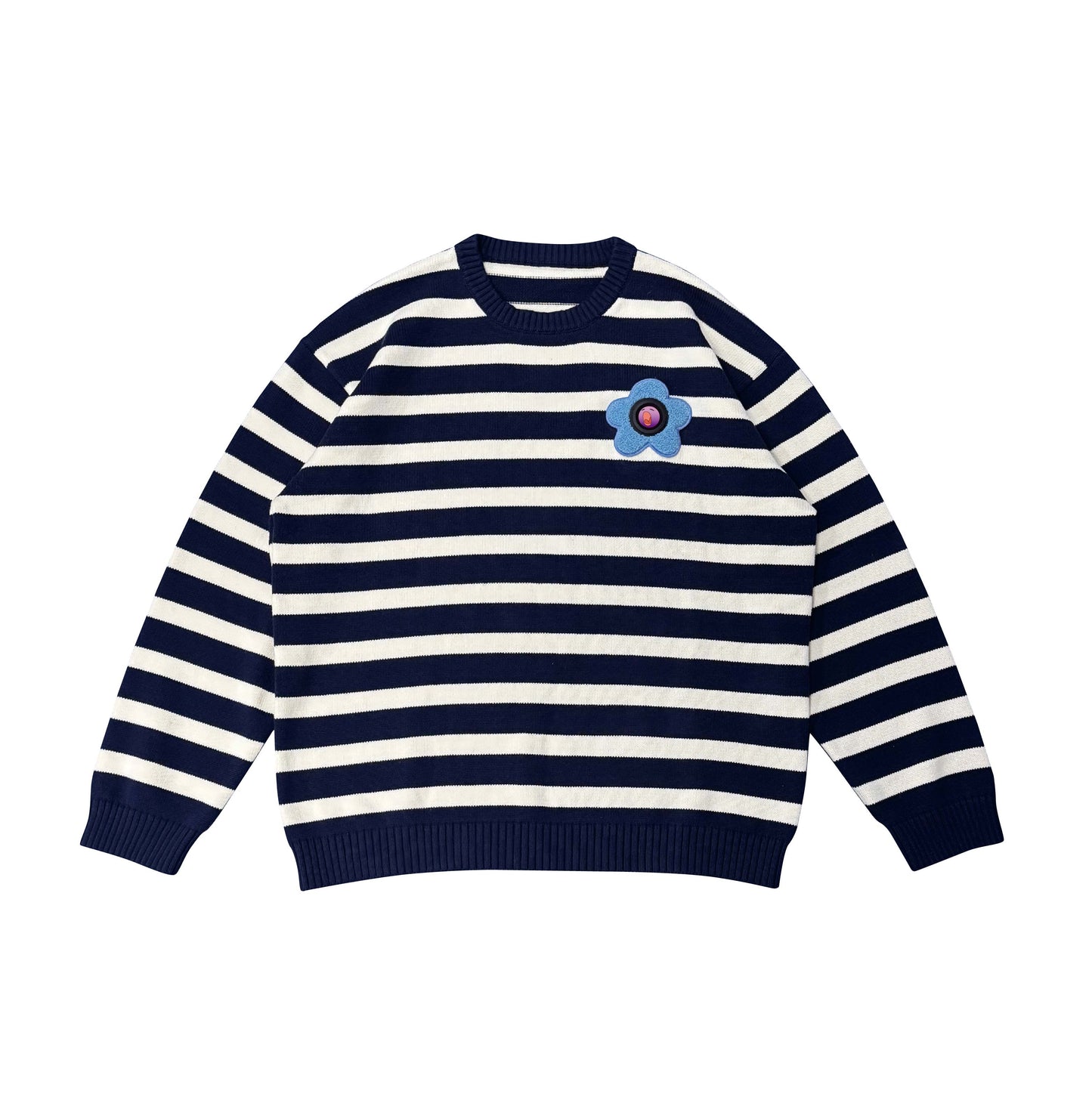 GOODBITE Dynamic Emoticon Display Striped Knitwear